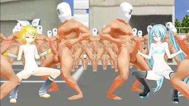 The Ultimate Love Triangle - Miku and Rin Gangbang with Zienzoa