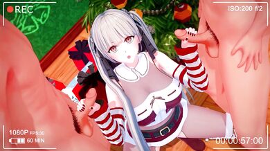 This is a hentai PORN video where the main character has a large penis that he uses to fuck every hole in sight with his two plus extra appendages