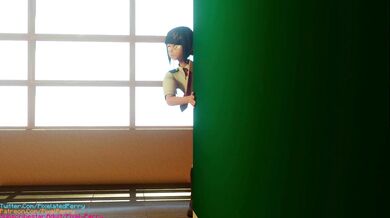 Pixel-Perry: Momo and Jiro go at it in the rain!