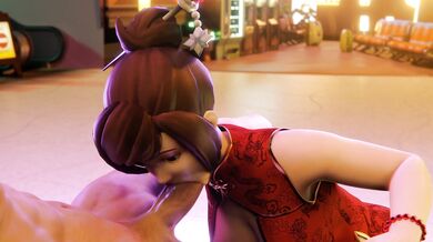 Sexy Mei Gives A Dirty Blowjob In The Airport Bathroom!