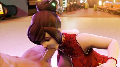 Sexy Mei Gives A Dirty Blowjob In The Airport Bathroom!
