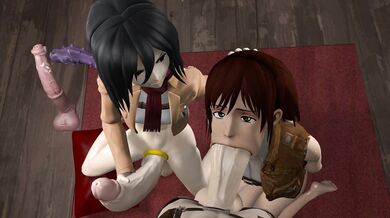 The Hentai Adventures of Mikasa, Sasha and Annie - Stalking the Competition