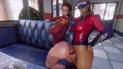Watch this 3D animated porn where Fortnite characters have futa transformations!