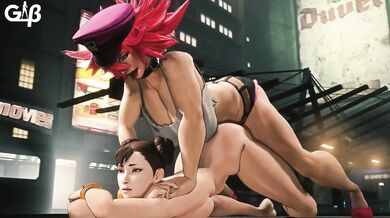Street Fighter Hentai Butch XXX Video - Chun Li Gets Double Penetrated by Poison and GeneralButch