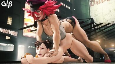 Street Fighter Hentai Butch XXX Video - Chun Li Gets Double Penetrated by Poison and GeneralButch