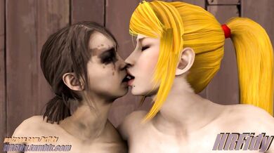 Its a hot summer day, and two beautiful girls decide to take a dip in the pool