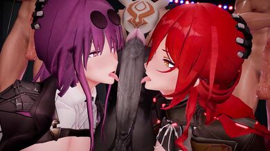 Watch Kafka and Himeko get it on in a steamy 3D animated MMD porn video!