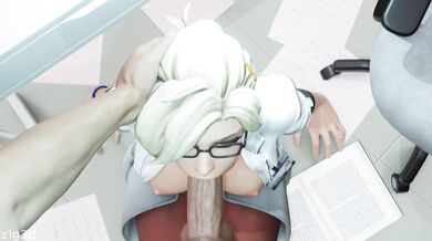 One Handed Doctor Fucks Mercy with a Blowjob POV