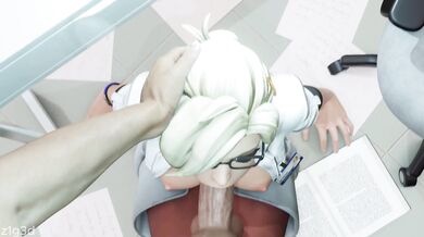 One Handed Doctor Fucks Mercy with a Blowjob POV