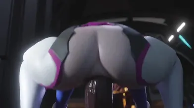 Watch Dva get analized by a mysterious figure and end up blacked out in this intense hentai porn scene!