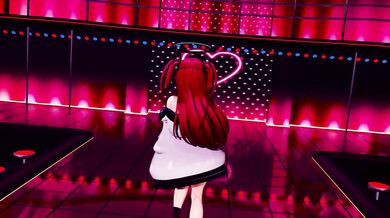 Hayase Yuuka: The Blue Queens Nude Half-Nude Dance with No Bra in Hentai MMD 3D Animation with Red Hair