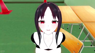 After a long day of work, Kaguya Shinomiya is ready to relax in her sexy shorts Little does she know that the war for her love has just begun