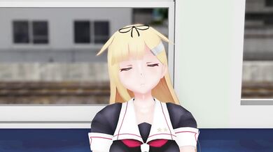 Tiny Japanese schoolgirl gets banged by a giant train in 3D!