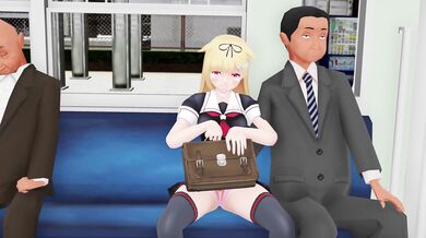 Tiny Japanese schoolgirl gets banged by a giant train in 3D!
