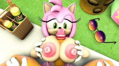 Ms Amys tit-fuck with Tails the plumber, and her joy of pussy toys