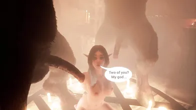 The Elf Wife Takes Two Minotaurs in the Wild!
