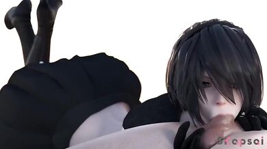 The 2 Busty Yorha Agents, Skapsai and Kiki, Get Intimate in a Secret Mission