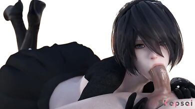 The 2 Busty Yorha Agents, Skapsai and Kiki, Get Intimate in a Secret Mission