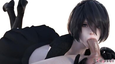 The 2 Busty Yorha Agents, Skapsai and Kiki, Get Intimate in a Secret Mission