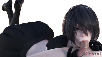 The 2 Busty Yorha Agents, Skapsai and Kiki, Get Intimate in a Secret Mission