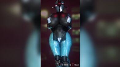 The sexy and powerful Fallout character, Assaultron (Artist Almightypatty), is on a mission to conquer the world with her electrifying assaults