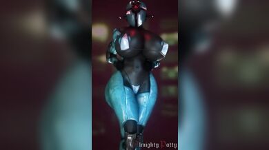 The sexy and powerful Fallout character, Assaultron (Artist Almightypatty), is on a mission to conquer the world with her electrifying assaults