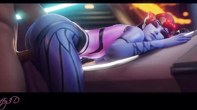 Watch as Tracer and Genji engage in a steamy threesome with Widowmaker, including doggy style positions from Overwatch