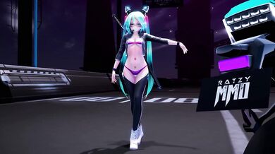 Miku, the LED-lit ninja, takes on MMD in a neon-soaked sex battle