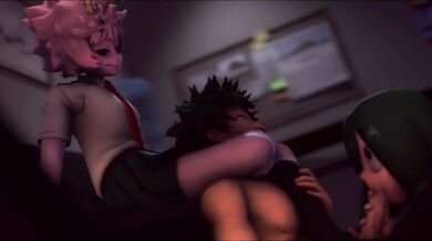 Mina and Tsuyus Headlock Deku [GreatM8] [1080P]