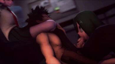 Mina and Tsuyus Headlock Deku [GreatM8] [1080P]