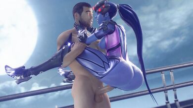 Watch as Widowmaker and Rooftop tease each other in this 4K Ultra HD hentai video, where every detail is captured with extreme clarity!