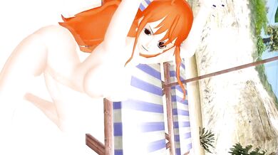 The Mechanical Nami Leans On A Robot-like Entity