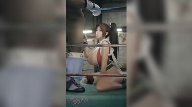 The black guy is getting a blow job in the ring from his girlfriend Mai This adult video has fluffy 3D graphics and will make you feel warm inside