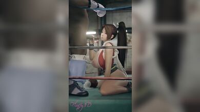 The black guy is getting a blow job in the ring from his girlfriend Mai This adult video has fluffy 3D graphics and will make you feel warm inside