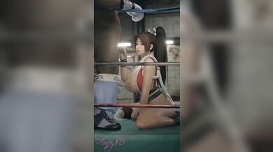 The black guy is getting a blow job in the ring from his girlfriend Mai This adult video has fluffy 3D graphics and will make you feel warm inside