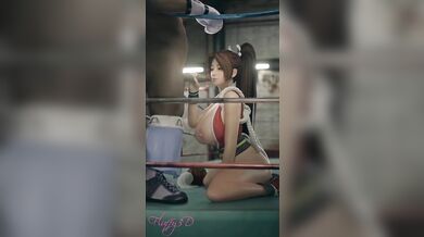 The black guy is getting a blow job in the ring from his girlfriend Mai This adult video has fluffy 3D graphics and will make you feel warm inside