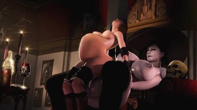 Watch as Jill and Dimitrescu engage in a sensual XXX encounter, with the help of a vibrating dildo!