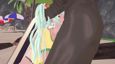 'Brazilian Bikini Babes and Virtual Idol Miku Make Love in a Tropical Paradise!'