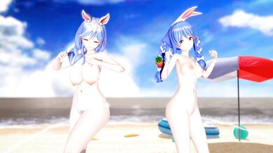 "Watch as Pekora pisses on her mother while they dance together in a heart-shaped pool!"