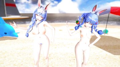 "Watch as Pekora pisses on her mother while they dance together in a heart-shaped pool!"