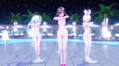 "Miku, Rin and Ai - a strip dance for normal people!"