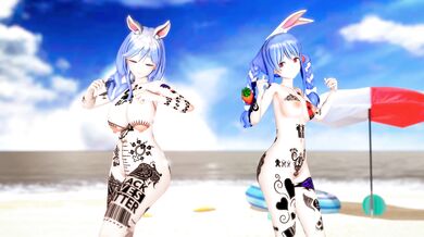 "Exotic Dancing Momma Bear with Heart Tattoos Does the Dancehall Pekora-Mama!"