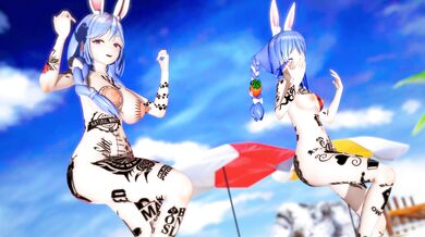 "Exotic Dancing Momma Bear with Heart Tattoos Does the Dancehall Pekora-Mama!"