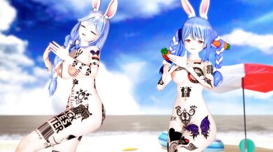 "Exotic Dancing Momma Bear with Heart Tattoos Does the Dancehall Pekora-Mama!"