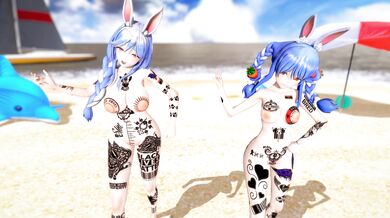 "Exotic Dancing Momma Bear with Heart Tattoos Does the Dancehall Pekora-Mama!"