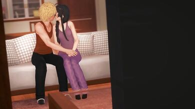 Rewritten as: "Sexy Couple Making Love in the Bedroom"