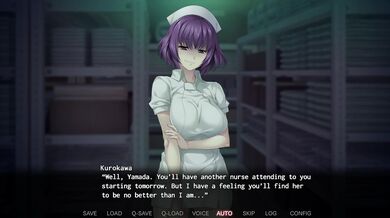 "A sexy nurse is about to perform an examination on a patient... but something unexpected happens!"