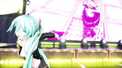 "Miku Hatsune in a Sweet Devil's Sexy Lingerie, Pleasing Her Master and His Friends in an Uncensored Hentai Video!"