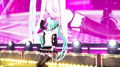"Miku Hatsune in a Sweet Devil's Sexy Lingerie, Pleasing Her Master and His Friends in an Uncensored Hentai Video!"