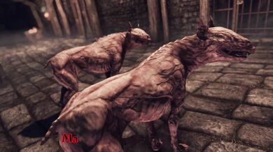 "Mother and Daughter Fun in the Forrest with a Fiendish Beast"